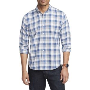 NWT Men’s IZOD XXL Blue Plaid Button Down Long Sleeve Shirt
